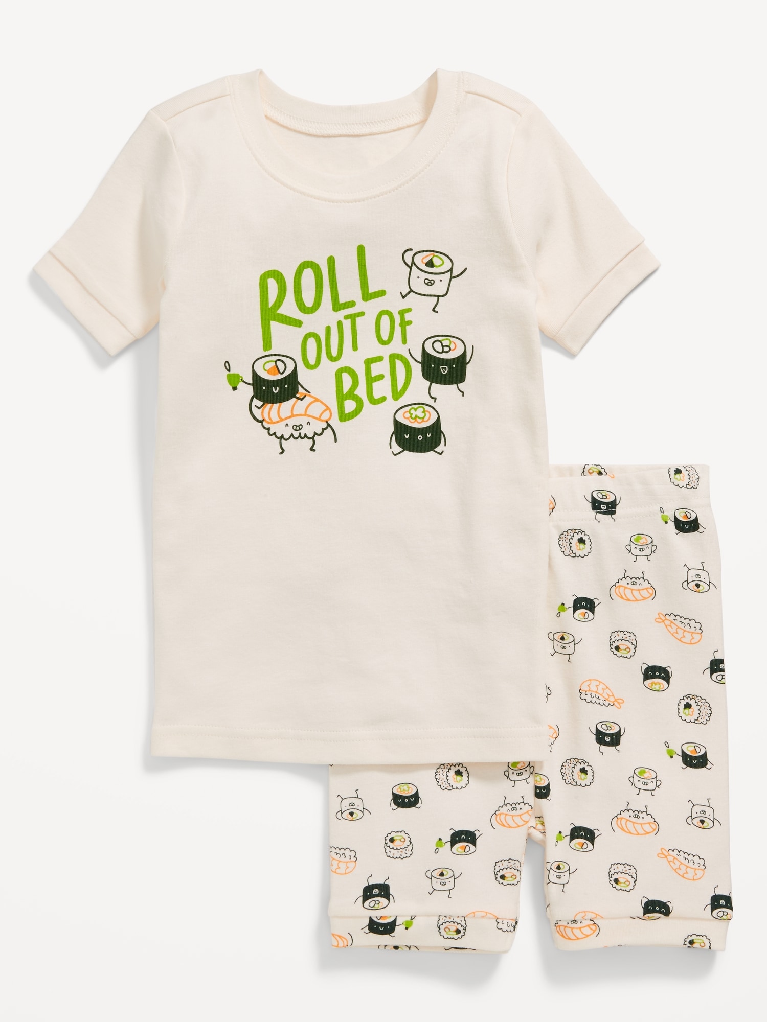 Unisex Snug-Fit Graphic Pajama Shorts Set for Toddler & Baby