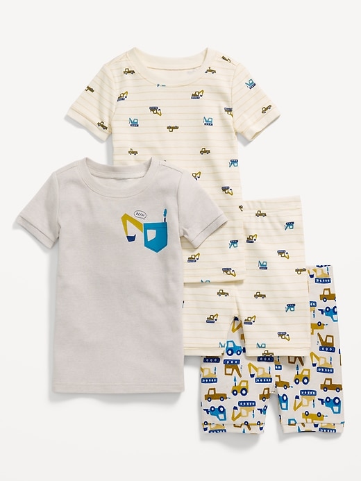 View large product image 1 of 2. Unisex 4-Piece Printed Snug-Fit Pajama Set for Toddler & Baby