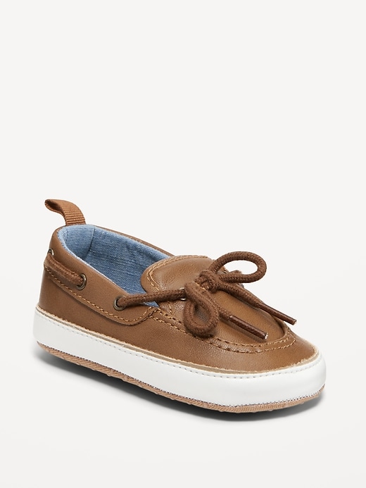 View large product image 1 of 4. Faux-Leather Boat Shoes for Baby