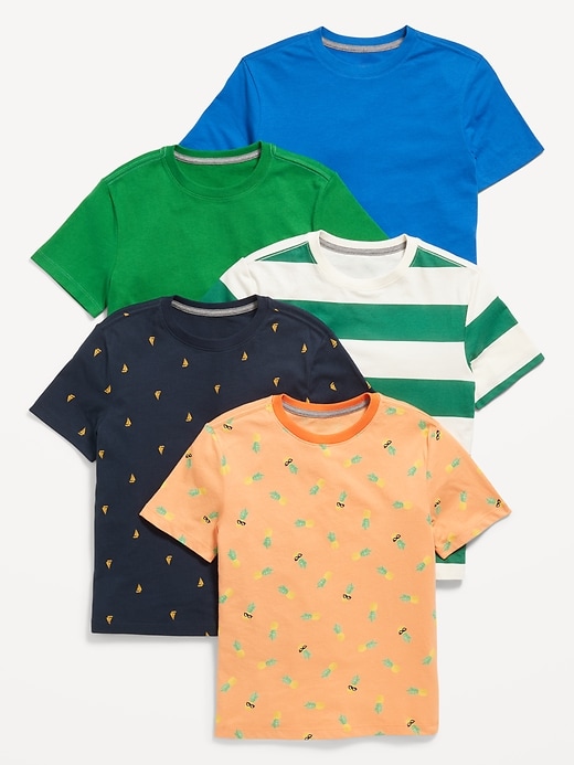 View large product image 1 of 1. Softest Crew-Neck T-Shirt 5-Pack for Boys