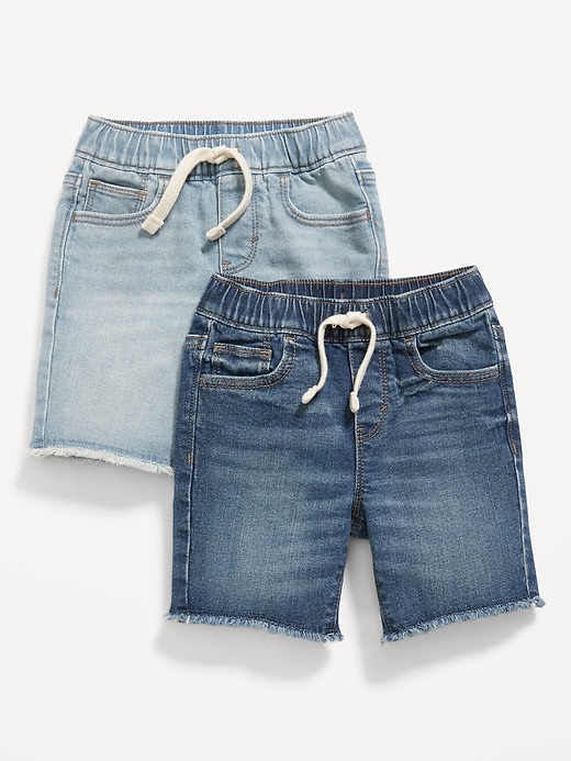 View large product image 1 of 3. 360° Stretch Pull-On Jean Shorts 2-Pack for Toddler Boys