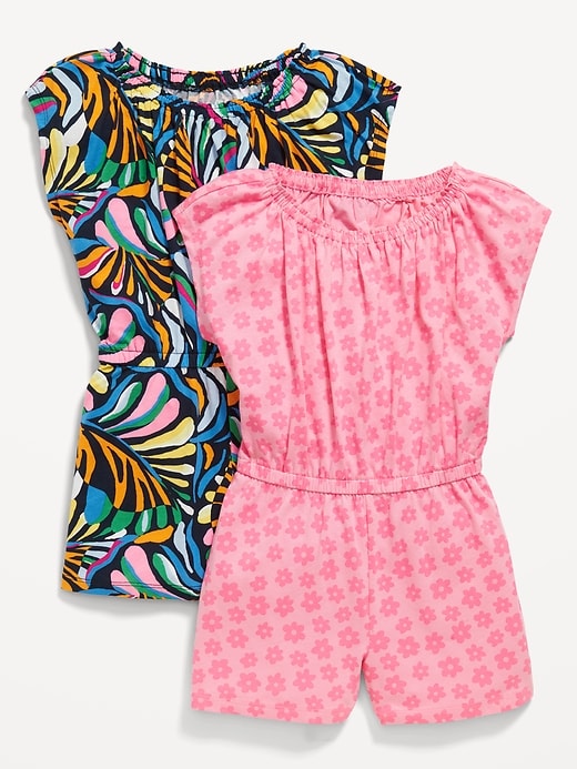 View large product image 1 of 2. Printed Jersey-Knit Romper 2-Pack for Girls
