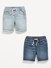View large product image 3 of 3. 360° Stretch Pull-On Jean Shorts 2-Pack for Toddler Boys