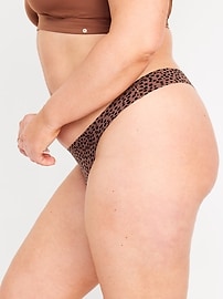 View large product image 8 of 8. Low-Rise Soft-Knit No-Show Thong Underwear