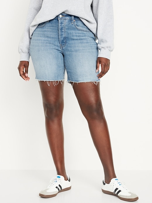 Image number 5 showing, High-Waisted OG Button-Fly Shorts -- 7-inch inseam