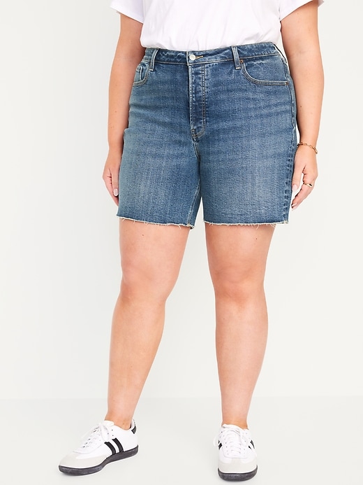 Image number 7 showing, High-Waisted OG Button-Fly Jean Shorts -- 7-inch inseam
