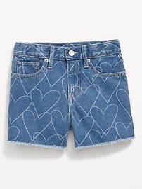 View large product image 4 of 4. High-Waisted Ripped Jean Shorts for Girls