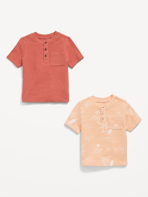 View large product image 2 of 2. Short-Sleeve Pocket Henley T-Shirt 2-Pack for Toddler Boys