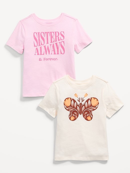 View large product image 1 of 1. Short-Sleeve Graphic T-Shirt 2-Pack for Toddler Girls