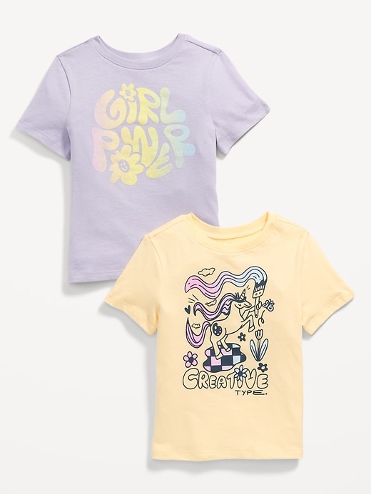 View large product image 1 of 1. Short-Sleeve Graphic T-Shirt 2-Pack for Toddler Girls