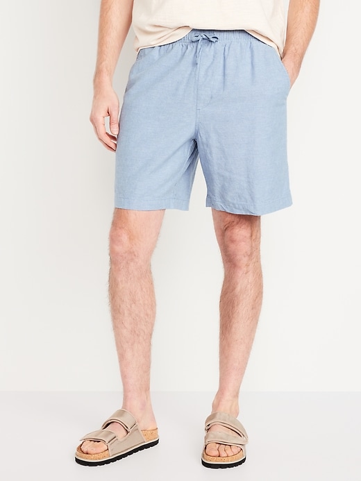 Image number 1 showing, Linen-Blend Jogger Shorts -- 7-inch inseam