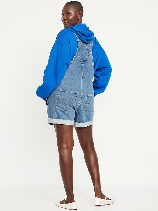 Image number 6 showing, Slouchy Jean Shortalls -- 3.5-inch inseam