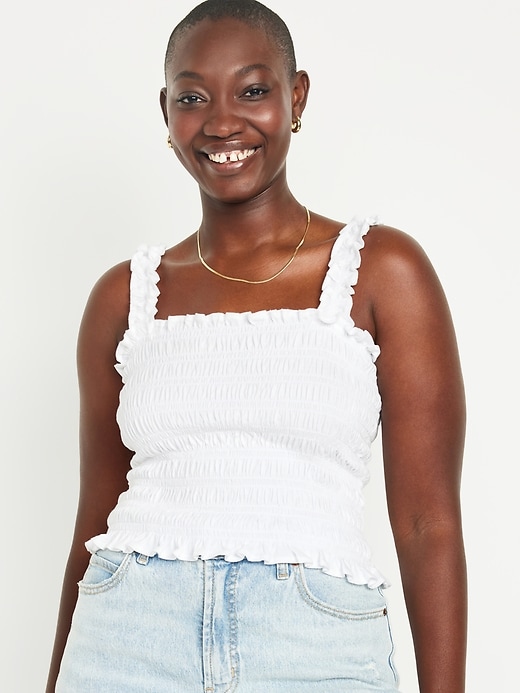 Image number 5 showing, Fitted Smocked Tank Top