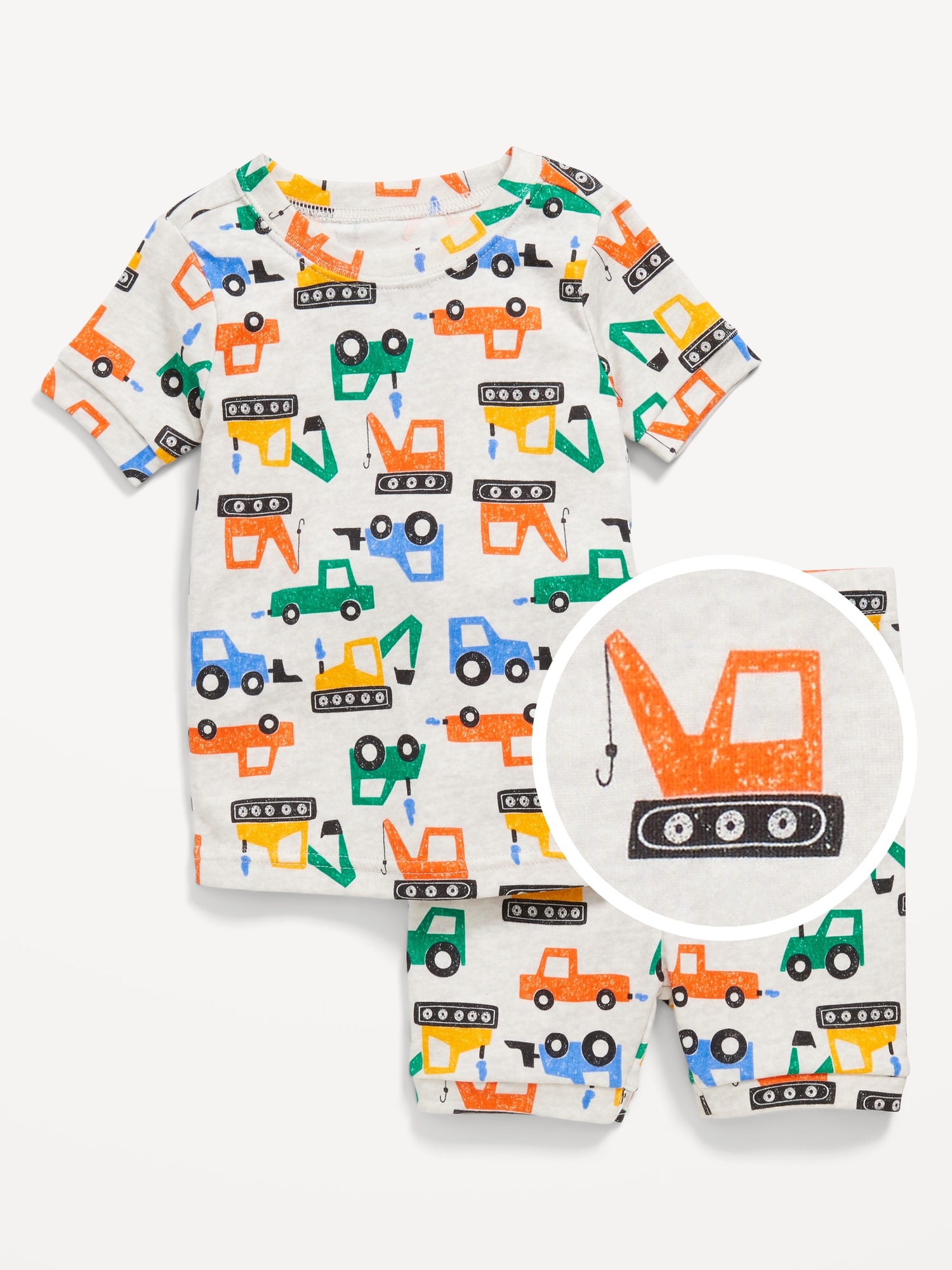 Unisex Snug-Fit Printed Pajama Shorts Set for Toddler & Baby