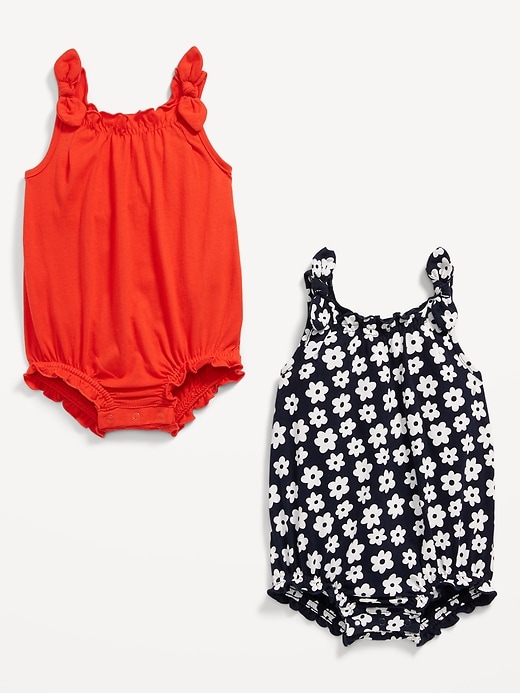 View large product image 2 of 2. Sleeveless Tie-Bow One-Piece Romper 2-Pack for Baby