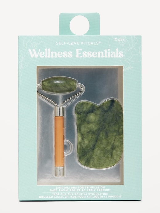 View large product image 2 of 2. Self Love Rituals® Wellness Essentials: Jade Gua Sha & Facial Roller