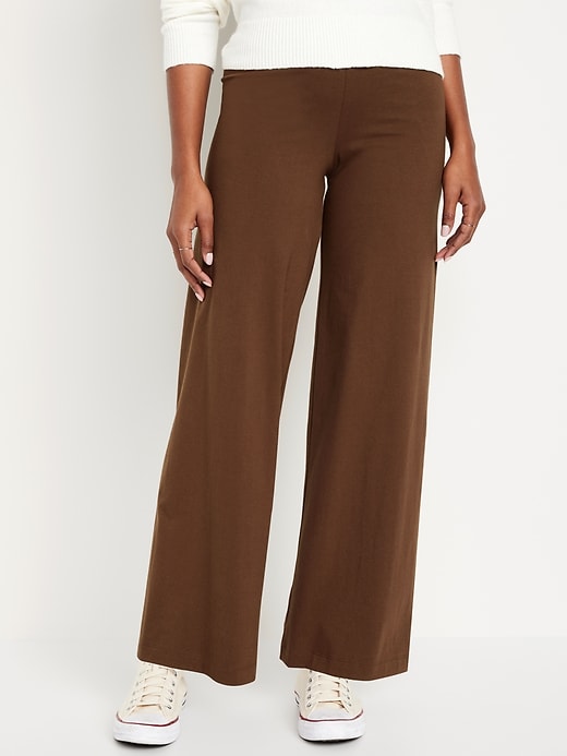 Image number 1 showing, High-Waisted Wide-Leg Leggings for Women
