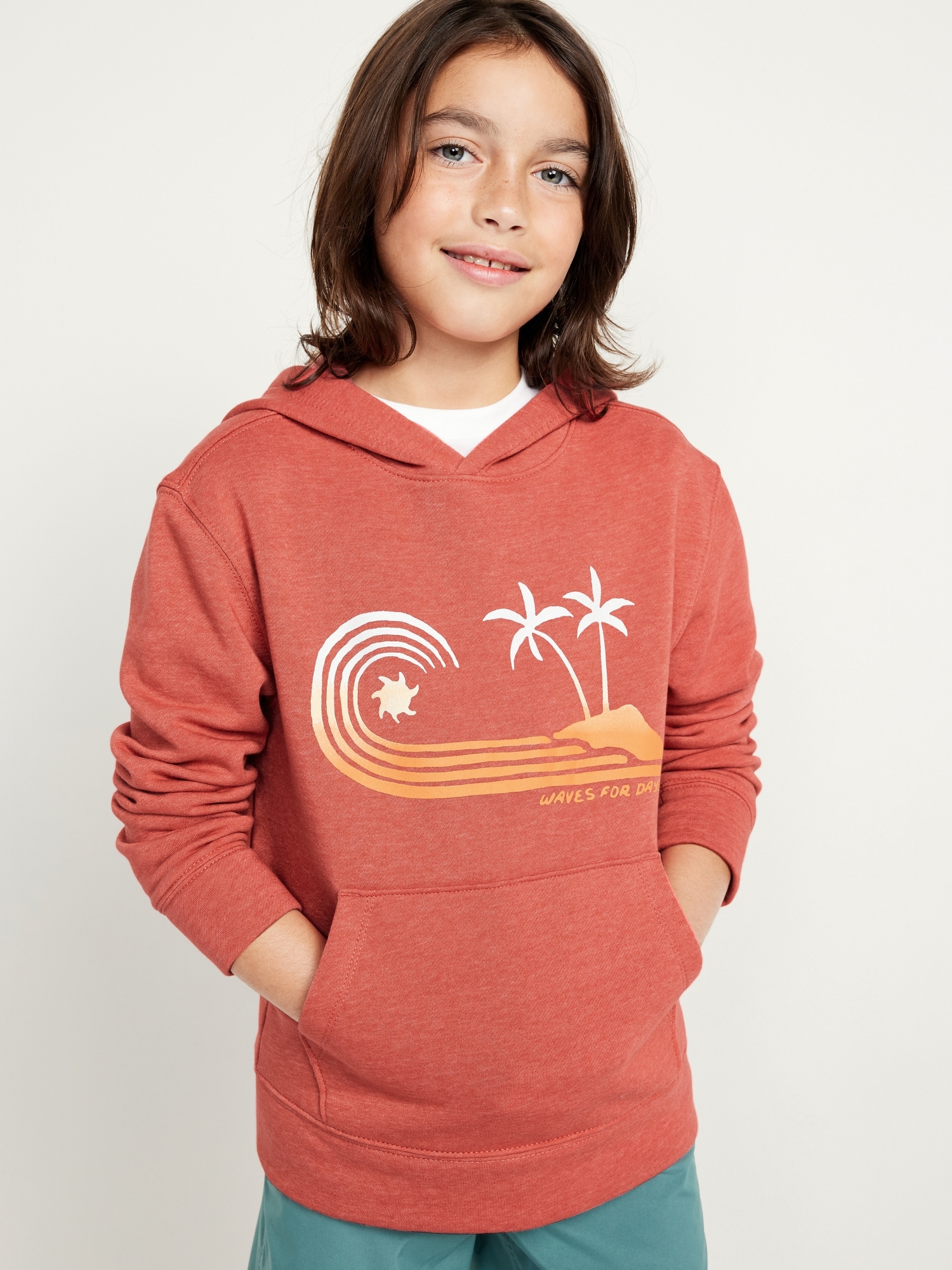 Old Navy Raglan-Sleeve Licensed Graphic Pullover Tunic Hoodie for Girls