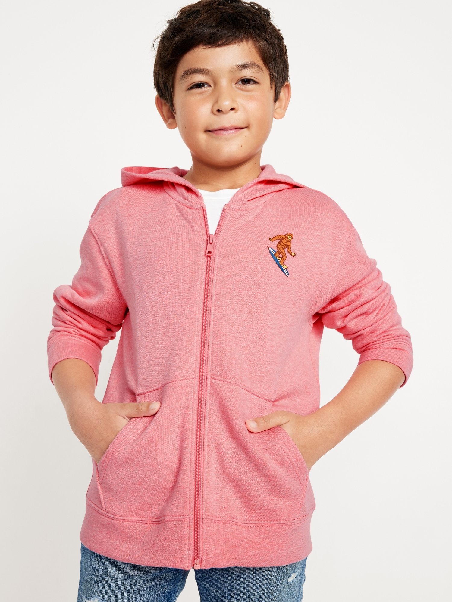 Graphic Zip-Front Hoodie for Boys Hot Deal