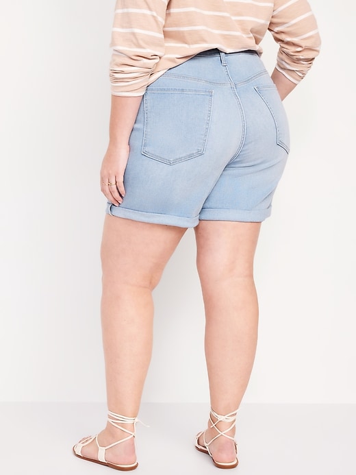 Image number 8 showing, High-Waisted Wow Jean Shorts -- 5-inch inseam