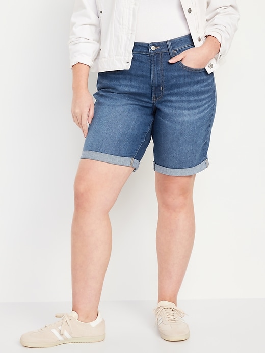 Image number 5 showing, High-Waisted Wow Jean Shorts -- 9-inch inseam