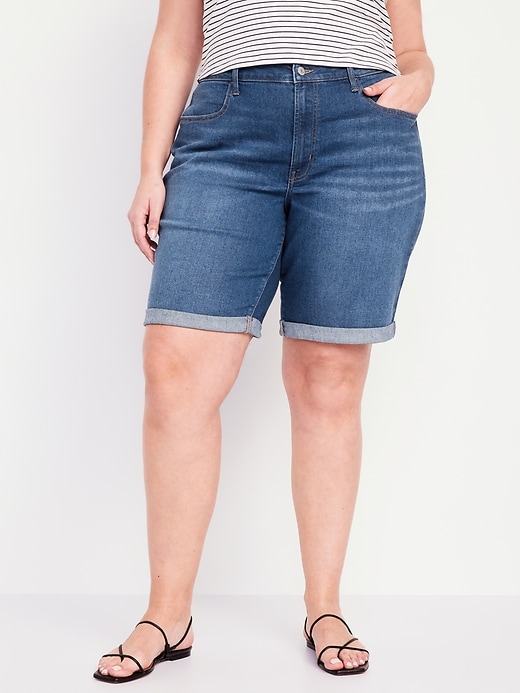 Image number 7 showing, High-Waisted Wow Jean Shorts -- 9-inch inseam