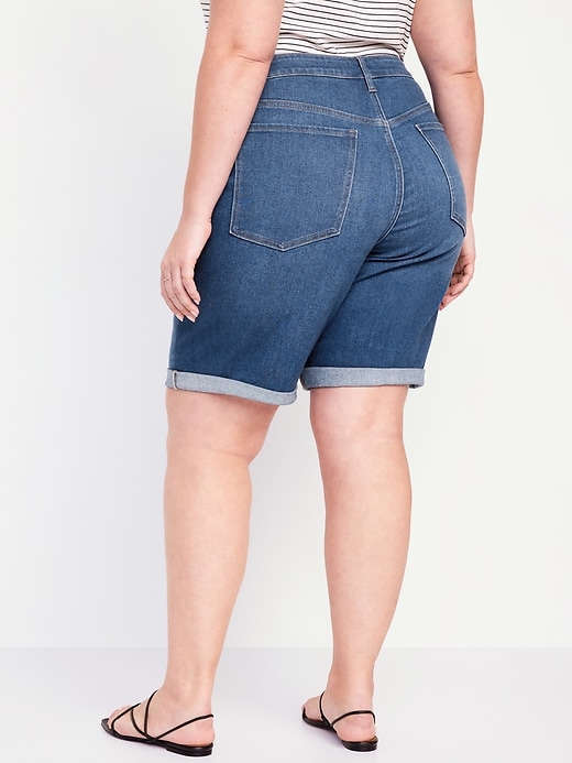 Image number 8 showing, High-Waisted Wow Jean Shorts -- 9-inch inseam