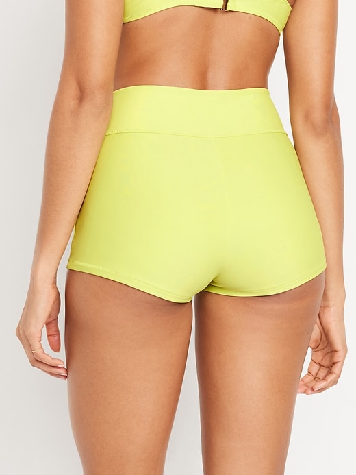 Image number 2 showing, High-Waisted Swim Shorts -- 2-inch inseam