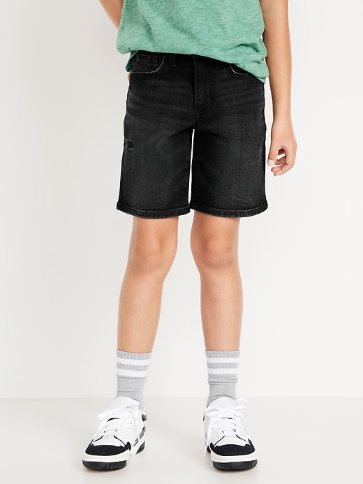 View large product image 1 of 4. 360° Stretch Ripped Jean Shorts for Boys (Above Knee)