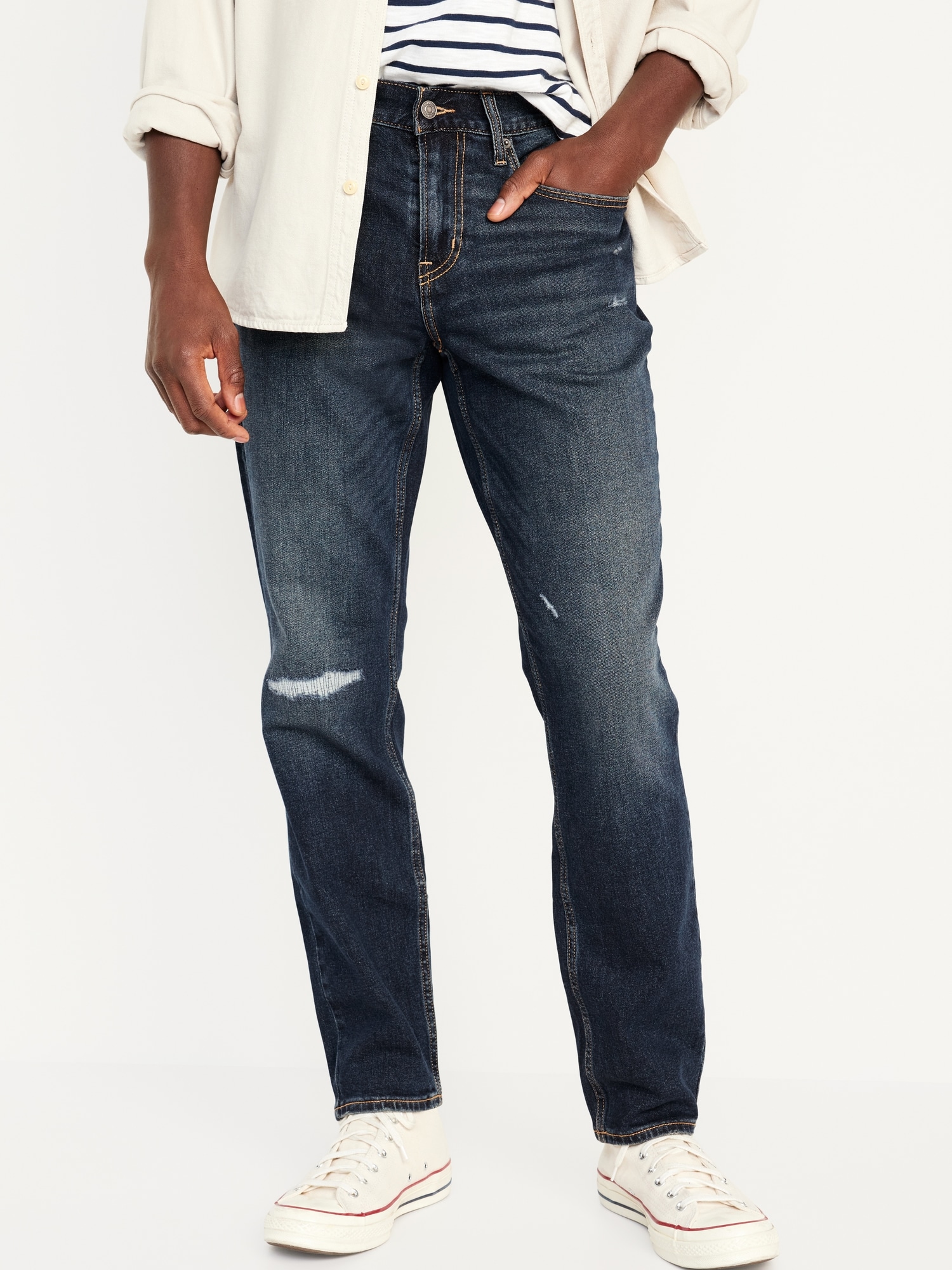 Athletic Taper Built-In Flex Ripped Jeans