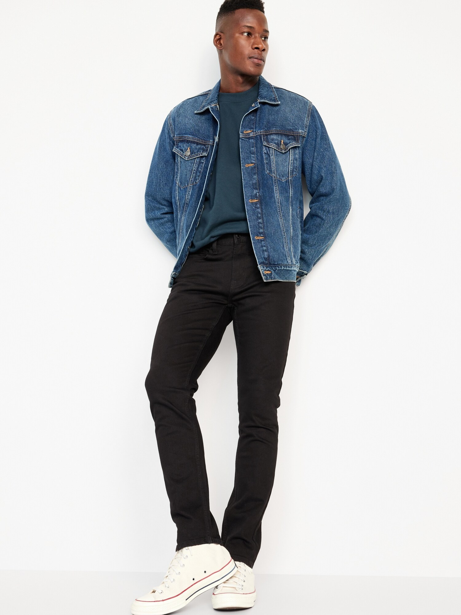 Мужские джинсы Old Navy Slim Built-In-Flex, цвет: Чёрный — фото 3
