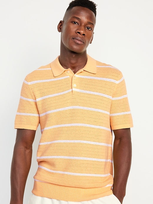 Image number 1 showing, Striped Polo Sweater