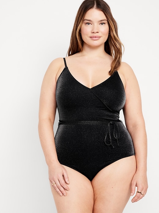 Image number 7 showing, Shine Wrap-Front Swimsuit