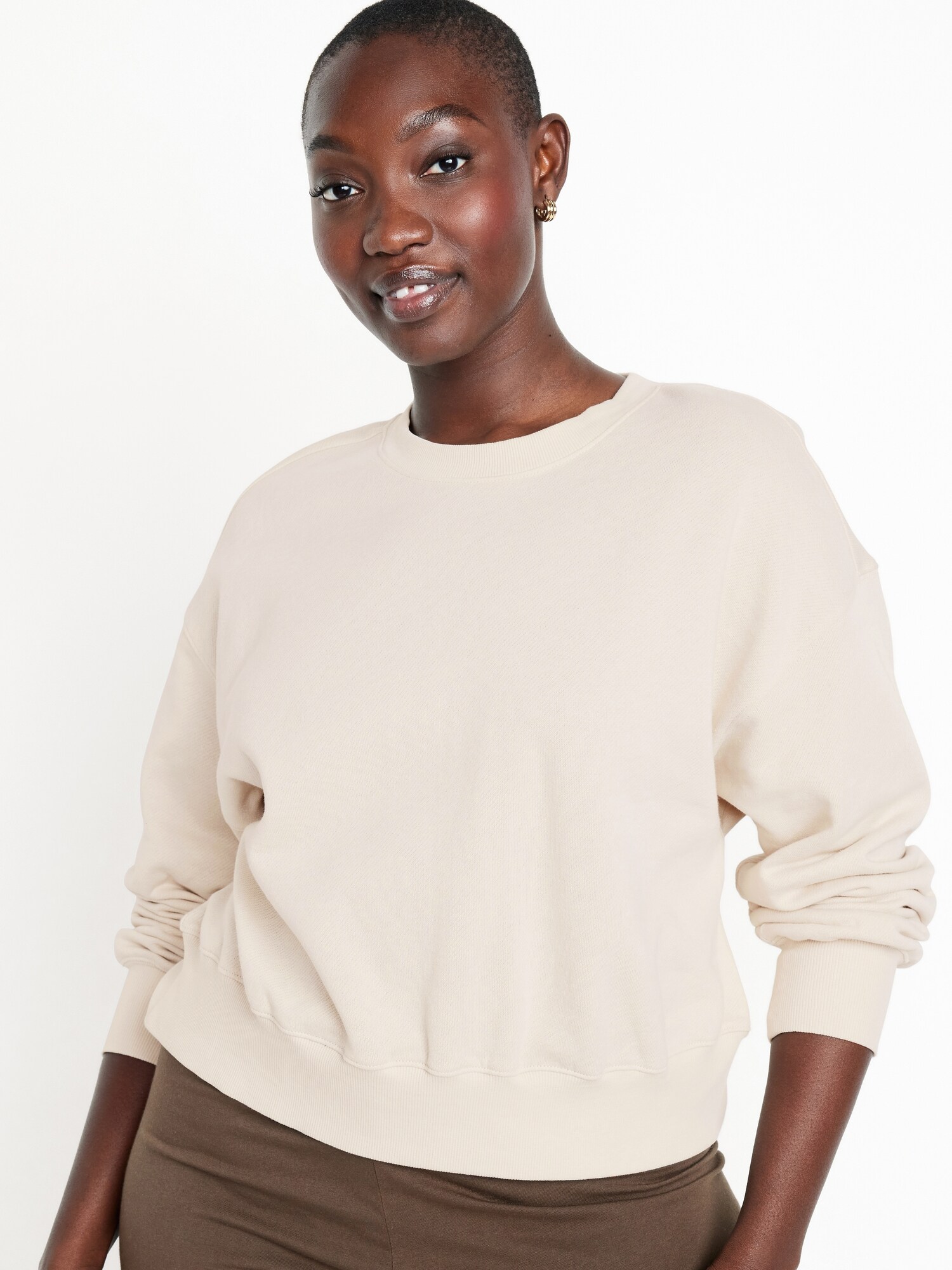 Drop-Shoulder Cropped Sweatshirt | Old Navy