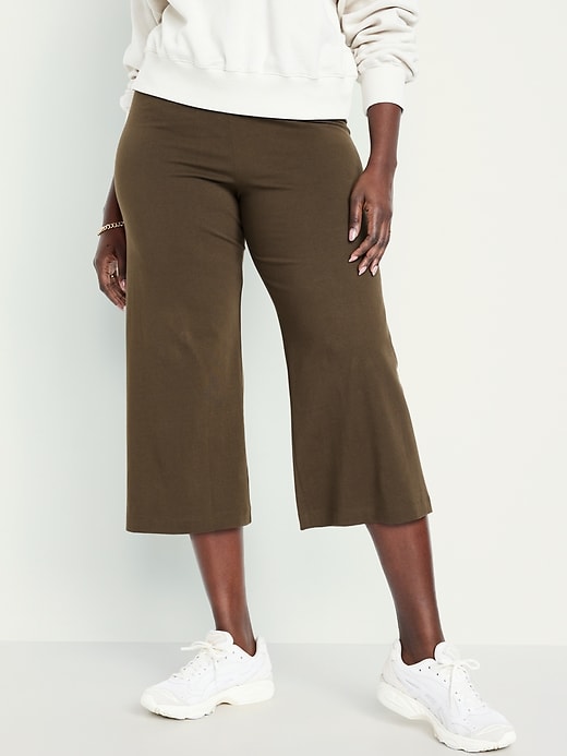 Image number 5 showing, High-Waisted Wide Leg Cropped Leggings