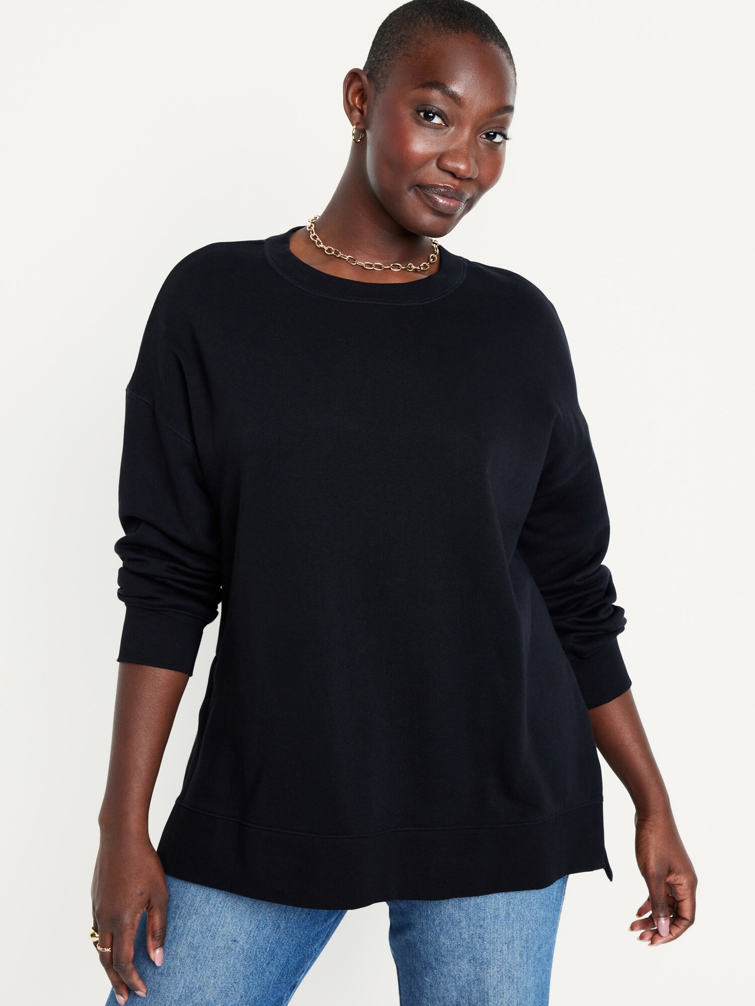 Женские толстовки Old Navy SoComfy Relaxed Tunic, цвет: Чёрный — фото 5