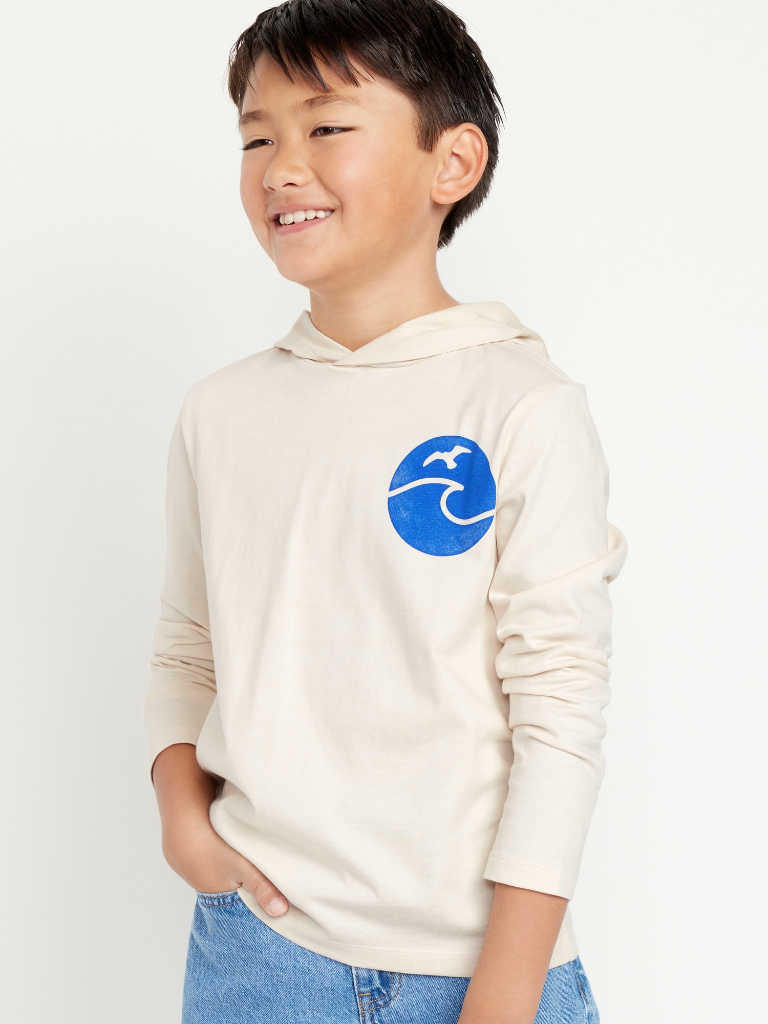 Long-Sleeve Jersey-Knit Graphic Hooded T-Shirt for Boys