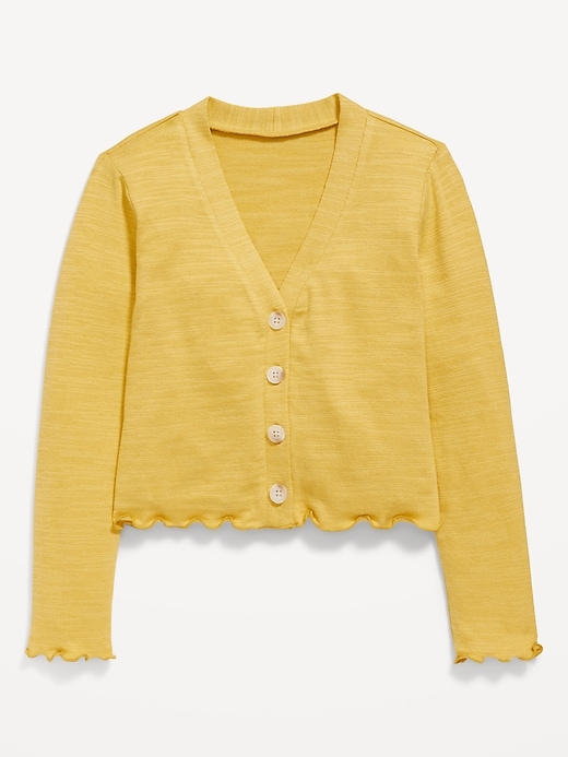 View large product image 1 of 2. Cozy Cropped Button-Front Cardigan Sweater for Girls