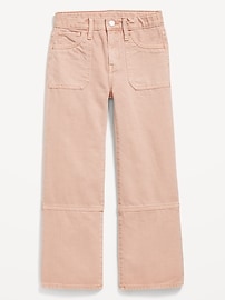 View large product image 4 of 4. High-Waisted Baggy Utility Wide-Leg Jeans for Girls