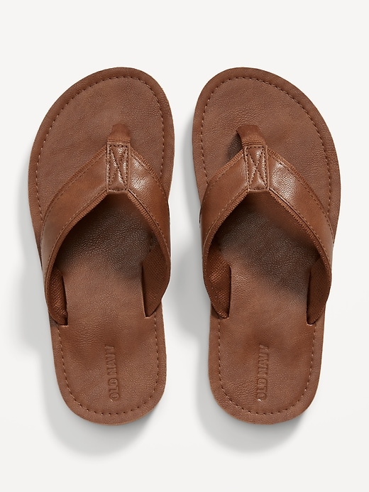 Faux Leather Flip Flop Sandals for Boys