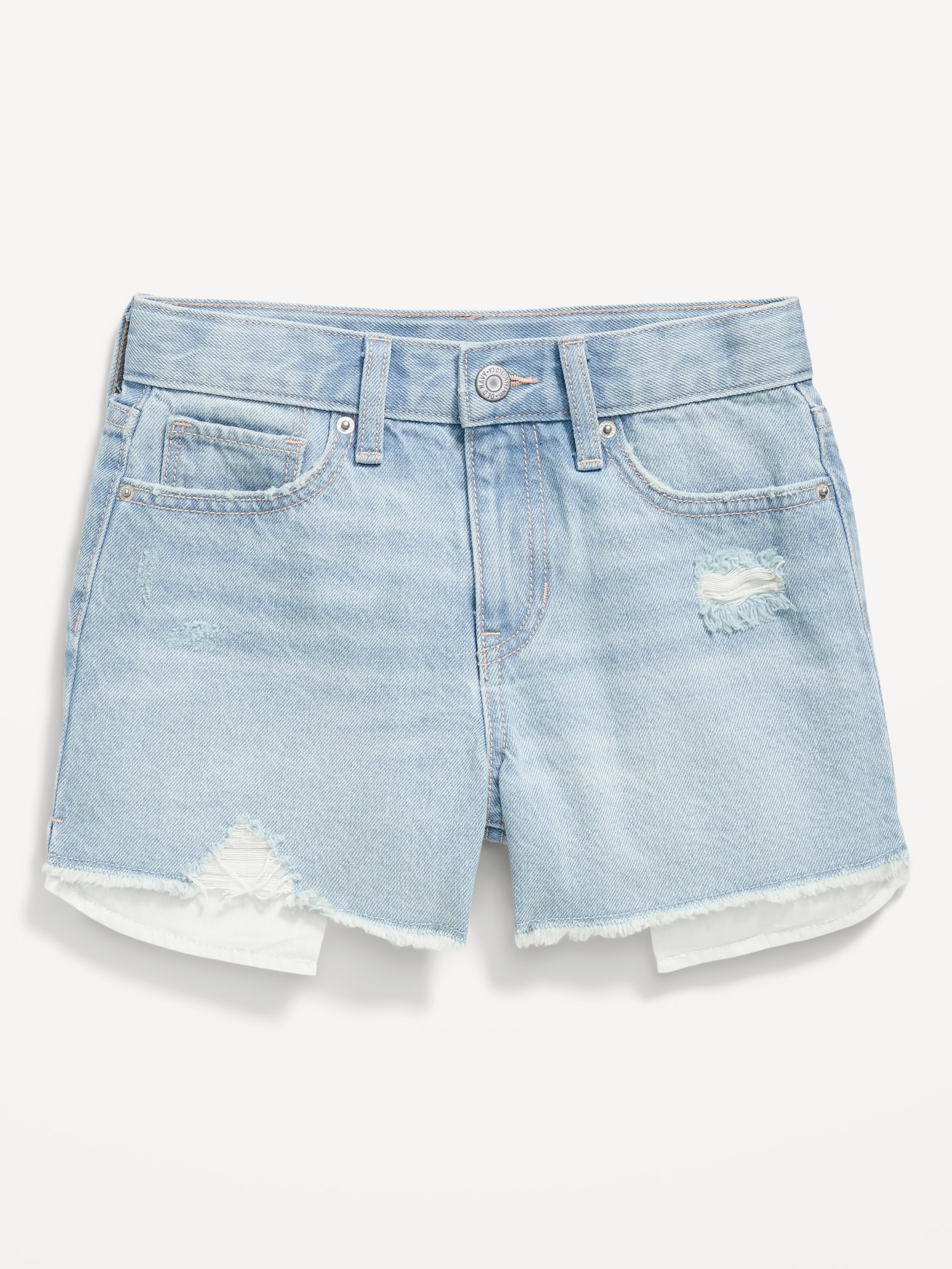 High-Waisted Ripped Jean Shorts for Girls | Old Navy