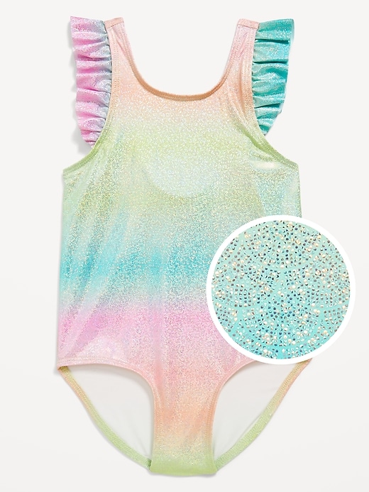 View large product image 1 of 2. Ruffle-Trim One-Piece Swimsuit for Toddler Girls