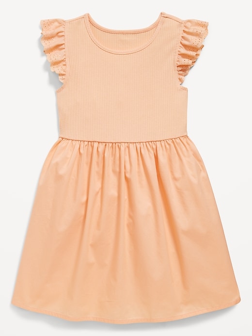 View large product image 1 of 2. Flutter-Sleeve Fit and Flare Dress for Toddler Girls