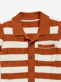 View large product image 3 of 3. Striped Button-Front Pocket Sweater for Toddler Boys