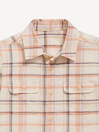 View large product image 3 of 3. Short-Sleeve Linen-Blend Utility Pocket Shirt for Toddler Boys