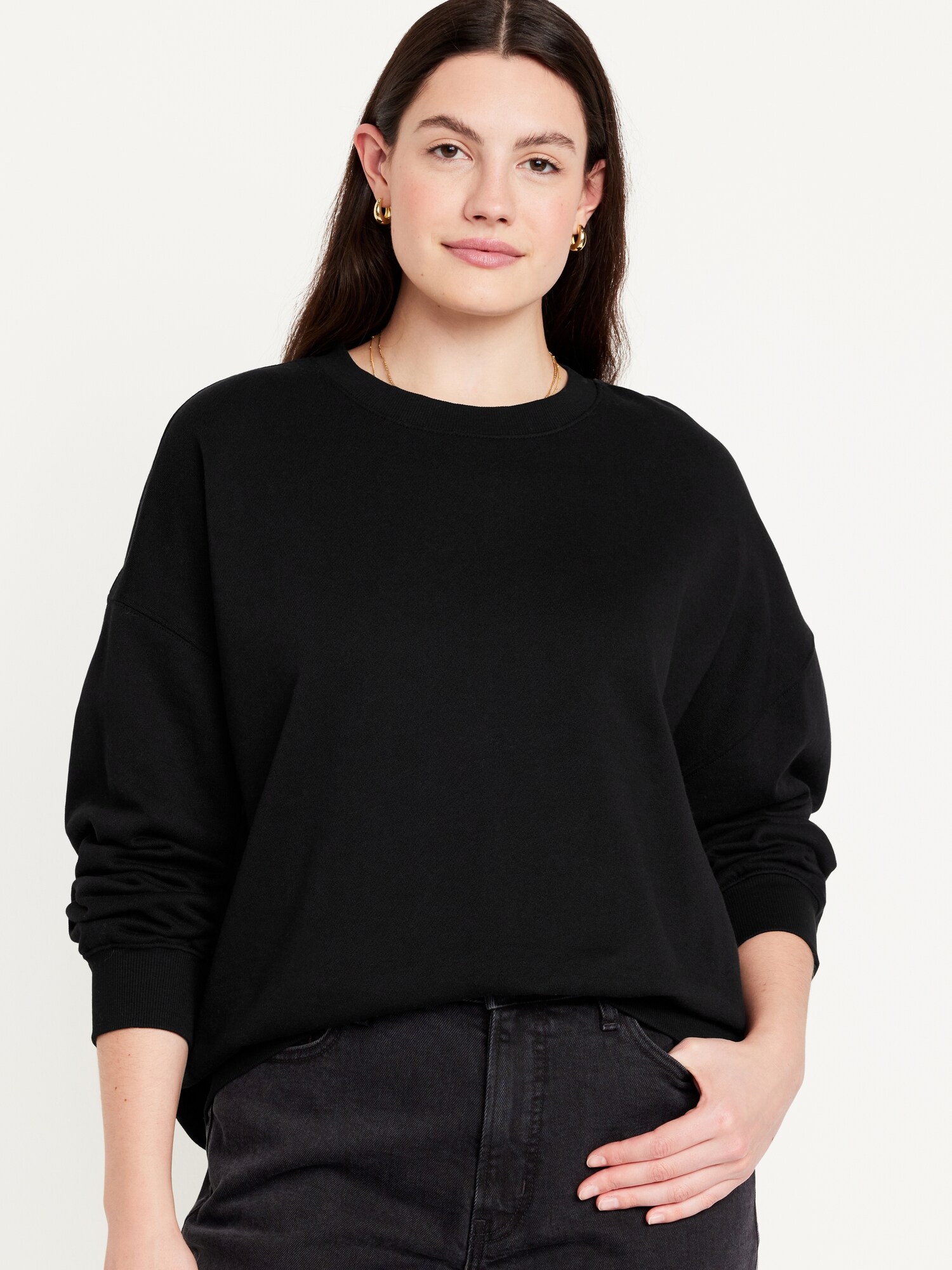 Женские толстовки Old Navy SoComfy Oversized Graphic, цвет: Чёрный — фото 5