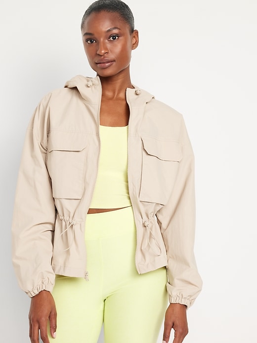Image number 1 showing, Cinched-Waist Nylon Performance Jacket