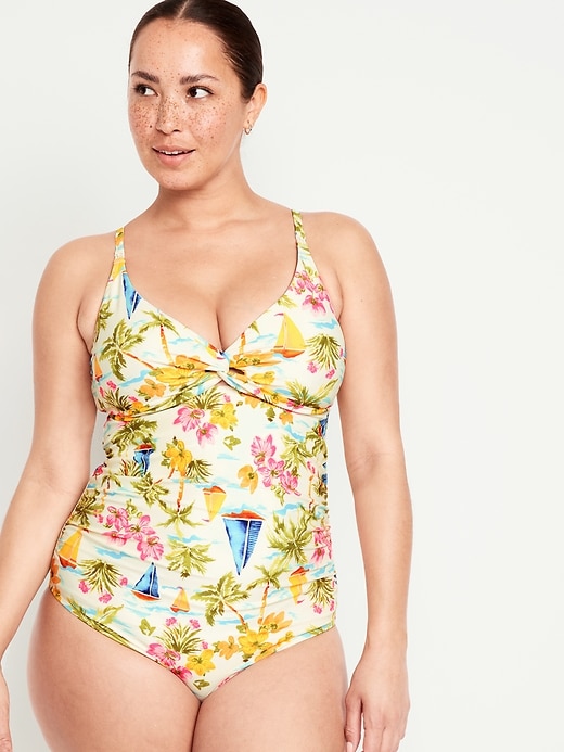 Image number 1 showing, Maternity Twist-Front Nursing Swimsuit