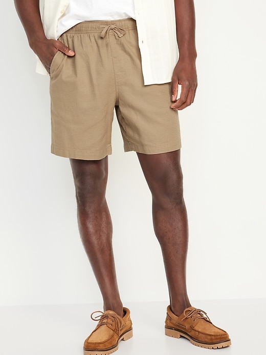 Image number 1 showing, Textured Jogger Shorts -- 7-inch inseam