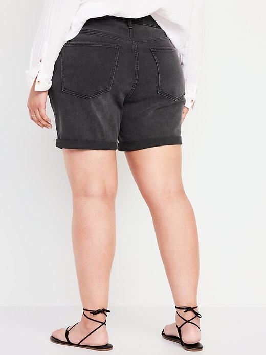 Image number 8 showing, High-Waisted Wow Jean Shorts -- 5-inch inseam